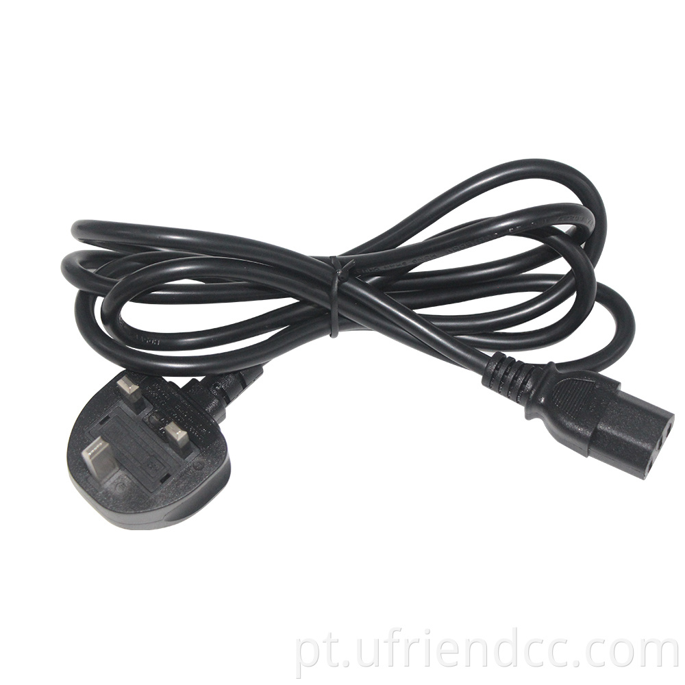 Supply UK UE AU Au 1,5m Fused CA Plug C14 C13 PC cobre 2pin 3pin Paptop Cabo de cabo de extensão do cabo de extensão do cabo